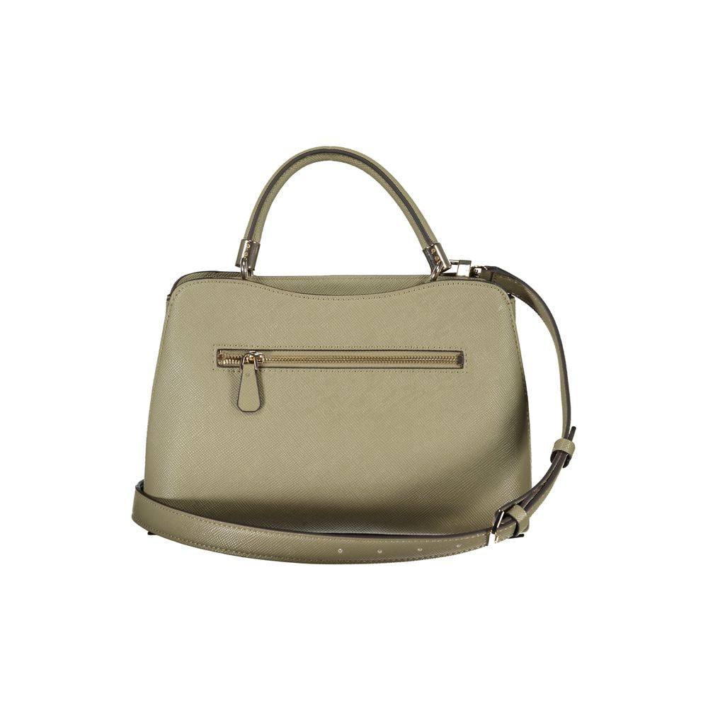 Guess Jeans Verde poliuretano women's handbag with sleek design and top handles, featuring a vibrant green color and textured finish.
