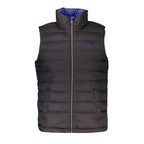 La Martina black polyamide men's jacket with front zipper and stand collar, lightweight and stylish outerwear.