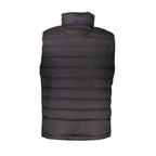 Black La Martina men's polyamide jacket with front zipper and stand collar, displayed on a plain background.