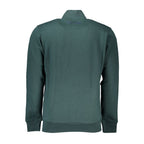 Green cotton men's sweatshirt from La Martina with logo detail, casual fit, soft fabric, and ribbed cuffs and hem.