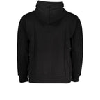 Vans black cotton men's hooded sweatshirt with front pocket and drawstring hood, casual streetwear style.