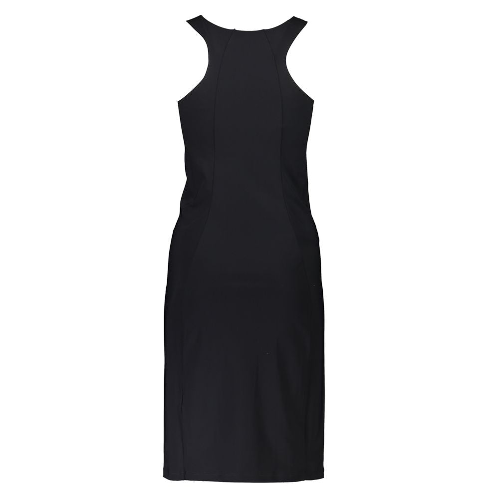 Black Patrizia Pepe women's dress made of polyester, featuring a sleek, fitted design with stylish details.