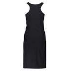 Black Patrizia Pepe women's dress made of polyester, featuring a sleek, fitted design with stylish details.