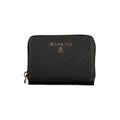 Black Patrizia Pepe leather women’s wallet with multiple card slots and a sleek, minimalist design.