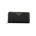 Black leather women's wallet by Patrizia Pepe featuring a sleek design and multiple card slots.