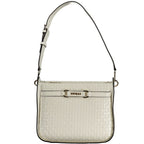 Guess Jeans Bianco women's handbag made of polyurethane, featuring a sleek design with handles and subtle branding details.