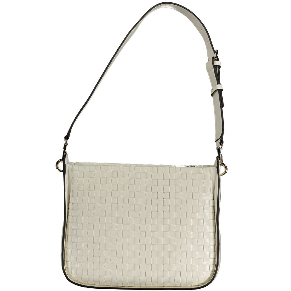 Guess Jeans Bianco women's handbag made of polyurethane with sleek design and gold-tone hardware, perfect for casual and chic outfits.