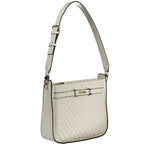 Guess Jeans Bianco women's handbag made of polyurethane with stylish design and top handle, perfect for casual or chic outfits.