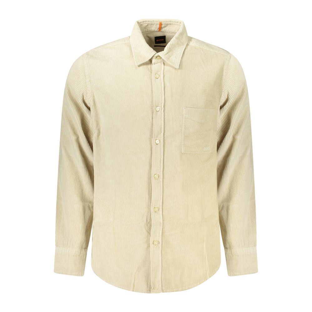 Hugo Boss Beige Cotton Shirt Hugo Boss