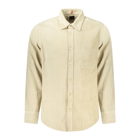 Hugo Boss Beige Cotton Shirt Hugo Boss