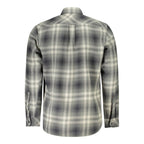Hugo Boss Verde cotton men's shirt featuring a classic collar and button-down front, in a vibrant green color.