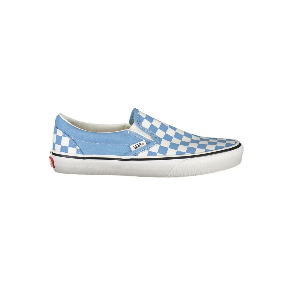 Vans Azzurro polyester women's sneaker with blue fabric upper and white rubber sole, casual athletic footwear.