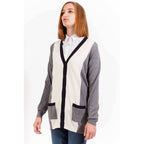 Gant Grigio wool women's cardigan with button front and ribbed cuffs, casual and cozy knit sweater for women.
