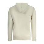 Beige cotton men's hoodie by Calvin Klein, featuring a relaxed fit and minimalist design, shown on a plain background.