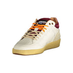 White leather men's sneaker by Blauer with laces and sleek design, perfect for casual and sporty wear.