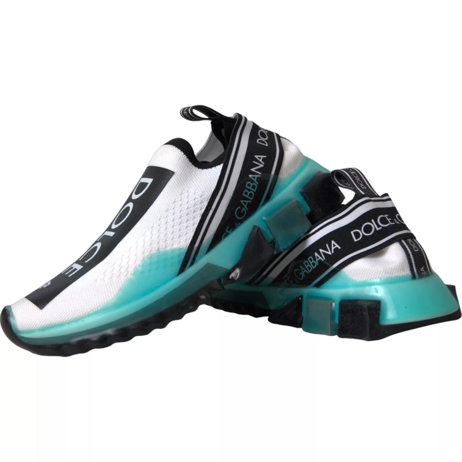 Dolce & Gabbana Black White Blue Slip On Sorrento Sneakers Dolce & Gabbana