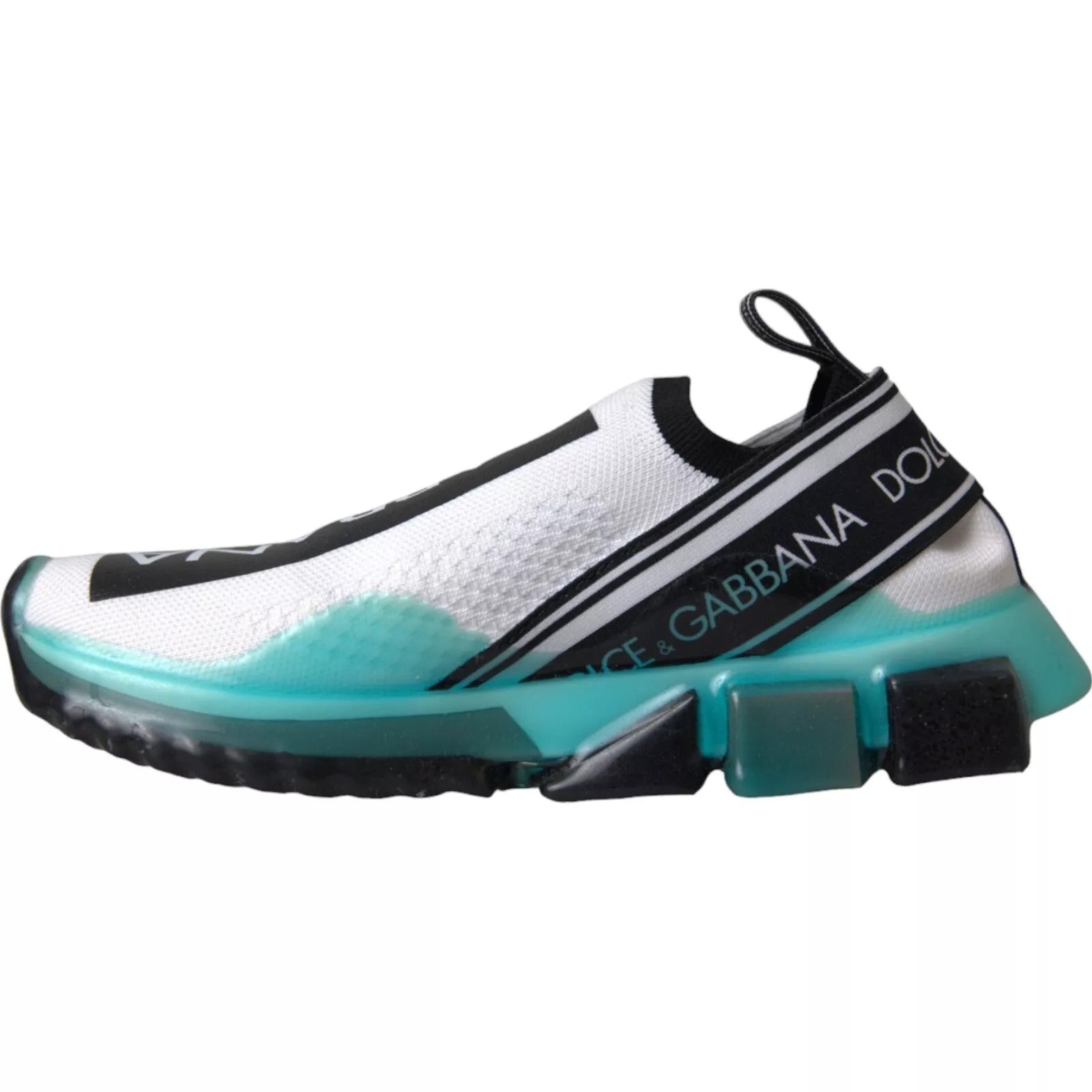 Dolce & Gabbana Black White Blue Slip On Sorrento Sneakers Dolce & Gabbana