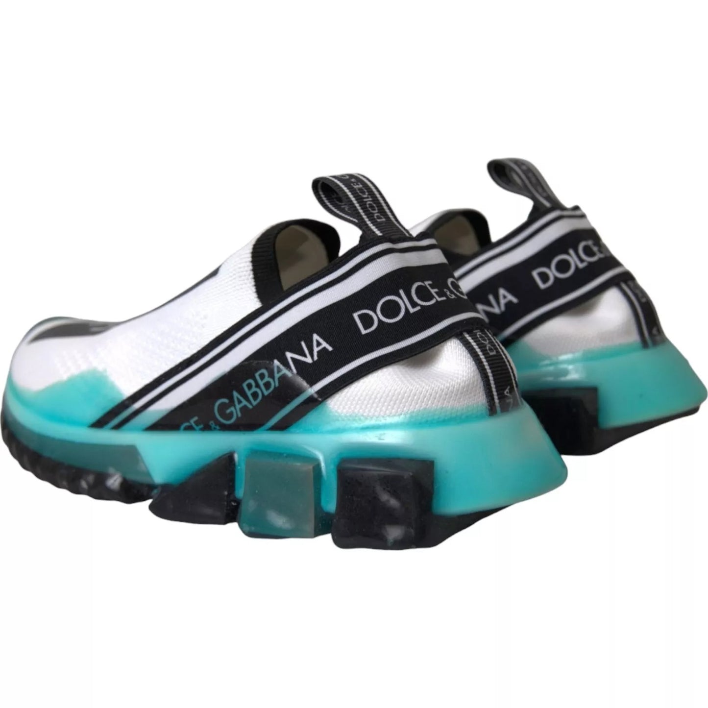 Dolce & Gabbana Black White Blue Slip On Sorrento Sneakers Dolce & Gabbana