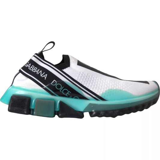 Dolce & Gabbana Black White Blue Slip On Sorrento Sneakers Dolce & Gabbana