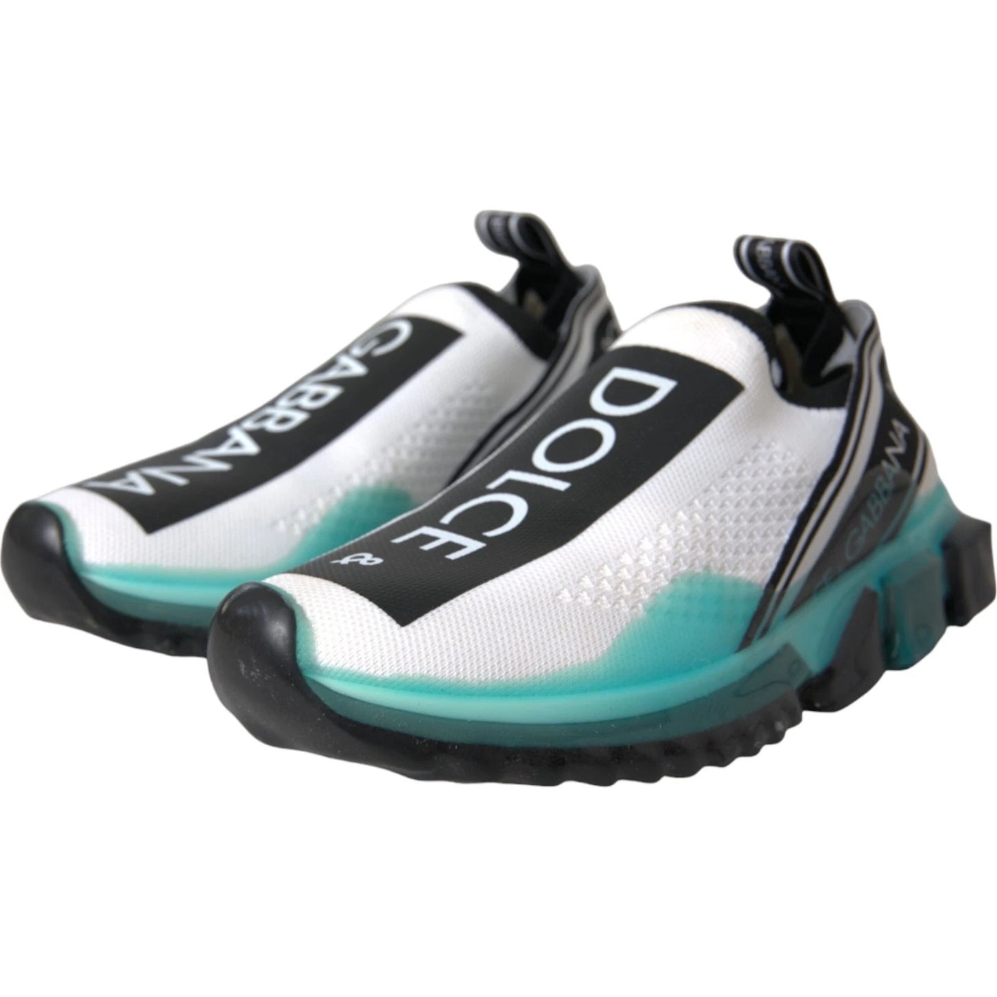 Dolce & Gabbana Black White Blue Slip On Sorrento Sneakers Dolce & Gabbana