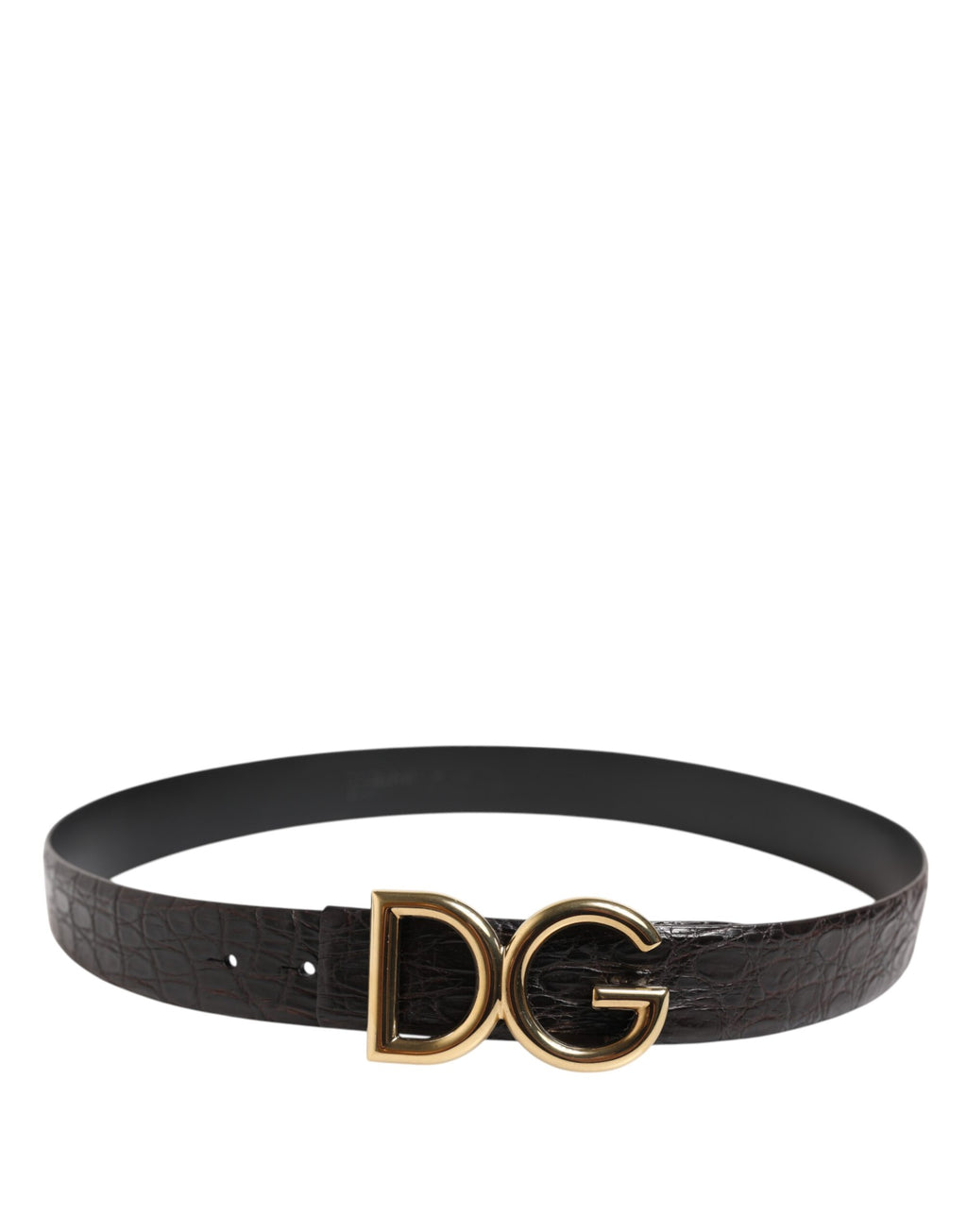 Dolce & Gabbana Black Exotic Leather DG Logo Buckle Belt - Eljoys Fashion 