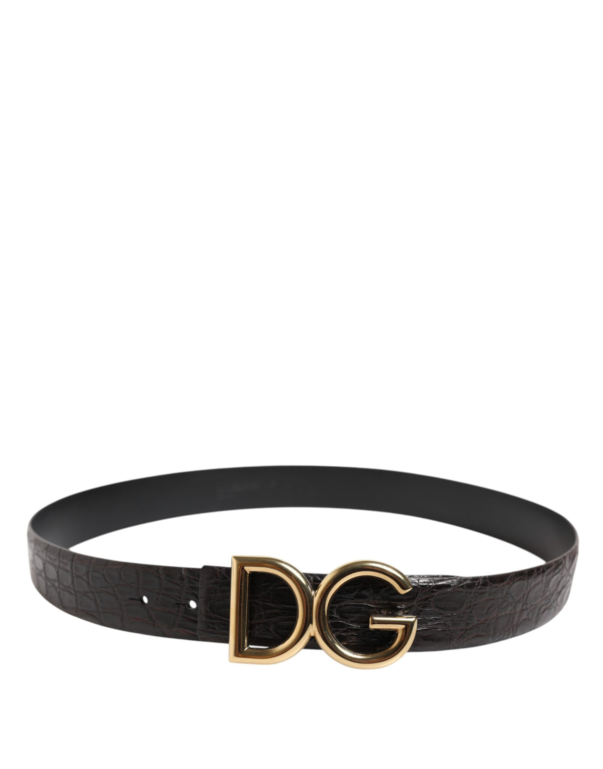Dolce & Gabbana Black Exotic Leather DG Logo Buckle Belt - Eljoys Fashion 
