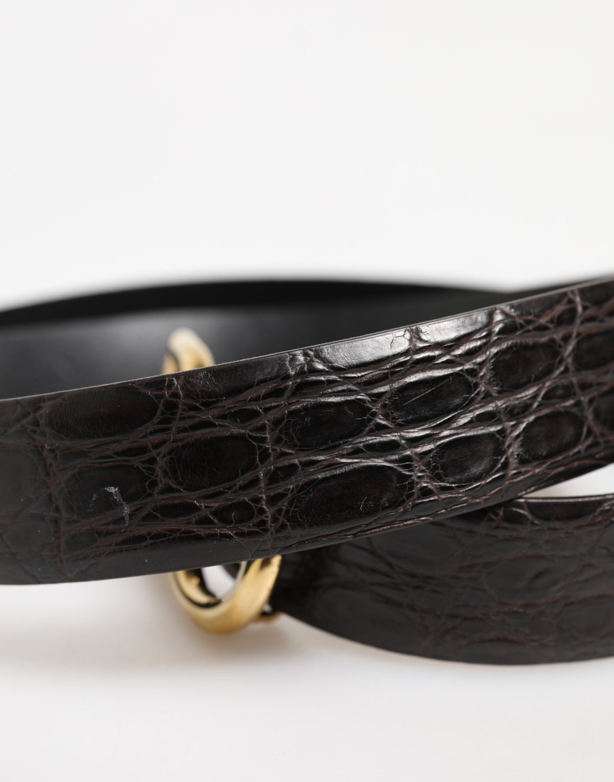 Dolce & Gabbana Black Exotic Leather DG Logo Buckle Belt - Eljoys Fashion 