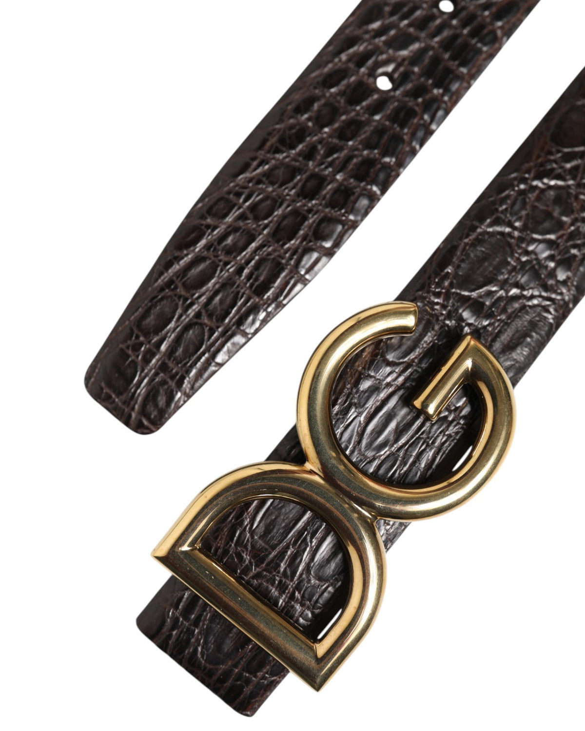 Dolce & Gabbana Black Exotic Leather DG Logo Buckle Belt - Eljoys Fashion 