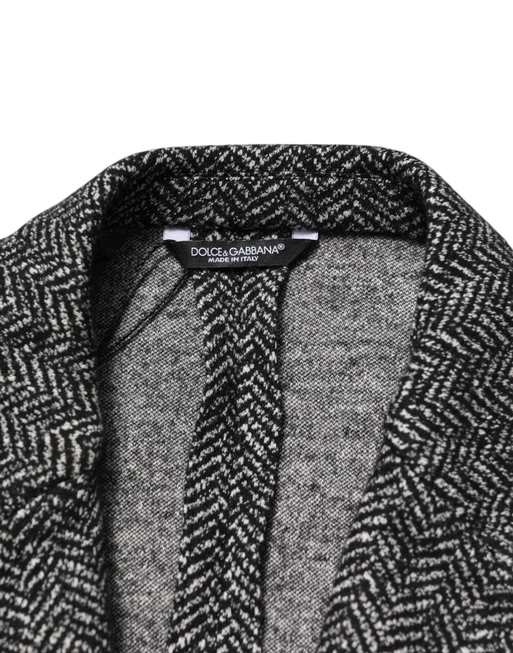 Dolce & Gabbana Dark Gray White Double Breasted Men Suit Blazer