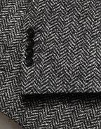 Dolce & Gabbana Dark Gray White Double Breasted Men Suit Blazer