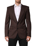 Dolce & Gabbana Dark Gray Stripe Single Breasted Blazer