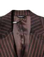 Dolce & Gabbana Dark Gray Stripe Single Breasted Blazer
