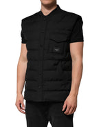 Dolce & Gabbana Black Sleeveless Parka Logo Plaque Jacket - Eljoys Fashion 
