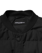 Dolce & Gabbana Black Sleeveless Parka Logo Plaque Jacket - Eljoys Fashion 