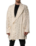 Dolce & Gabbana Beige Polyester Logo Monogram Coat Jacket - Eljoys Fashion 