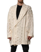 Dolce & Gabbana Beige Polyester Logo Monogram Coat Jacket - Eljoys Fashion 