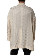 Dolce & Gabbana Beige Polyester Logo Monogram Coat Jacket - Eljoys Fashion 
