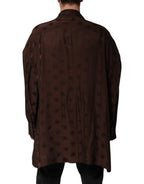 Dolce & Gabbana Brown Polyester Logo Monogram Coat Jacket - Eljoys Fashion 