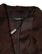 Dolce & Gabbana Brown Polyester Logo Monogram Coat Jacket - Eljoys Fashion 