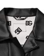 Dolce & Gabbana Black Polyester Button Down Biker Jacket - Eljoys Fashion 