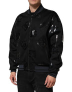 Dolce & Gabbana Black Wool Logo DG Mania Men Bomber Jacket - Eljoys Fashion 