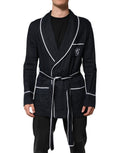 Dolce & Gabbana Dark Blue DG Embroidery Jacket Robe Blazer - Eljoys Fashion 