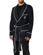 Dolce & Gabbana Dark Blue DG Embroidery Jacket Robe Blazer - Eljoys Fashion 