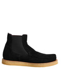 Dolce & Gabbana Black Calf Suede Slip On Ankle Boots Shoes - Eljoys Fashion 