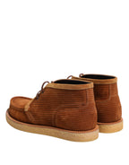 Dolce & Gabbana Brown Suede Nubuck Leather Desert Ankle Boots Shoes - Eljoys Fashion 