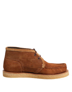 Dolce & Gabbana Brown Suede Nubuck Leather Desert Ankle Boots Shoes - Eljoys Fashion 