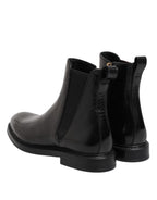 Dolce & Gabbana Black Chelsea Leather Mid Calf Boots Shoes - Eljoys Fashion 