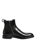 Dolce & Gabbana Black Chelsea Leather Mid Calf Boots Shoes - Eljoys Fashion 