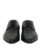Dolce & Gabbana Black Exotic Leather Lace Up Derby Shoes - Eljoys Fashion 