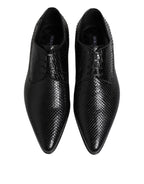 Dolce & Gabbana Black Exotic Leather Lace Up Derby Shoes - Eljoys Fashion 